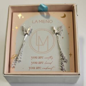 La Meno Silver Butterfly Earrings